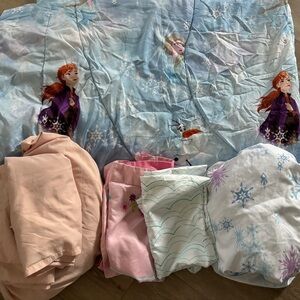 Disney Frozen 2 Anna Elsa Twin Full Comforter Pink Sheets Pillow Case